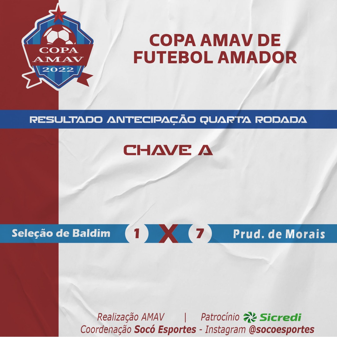 Copa AMAV 2022 teve partida realizada ontem e já estão divulgados jogos do  próximo domingo